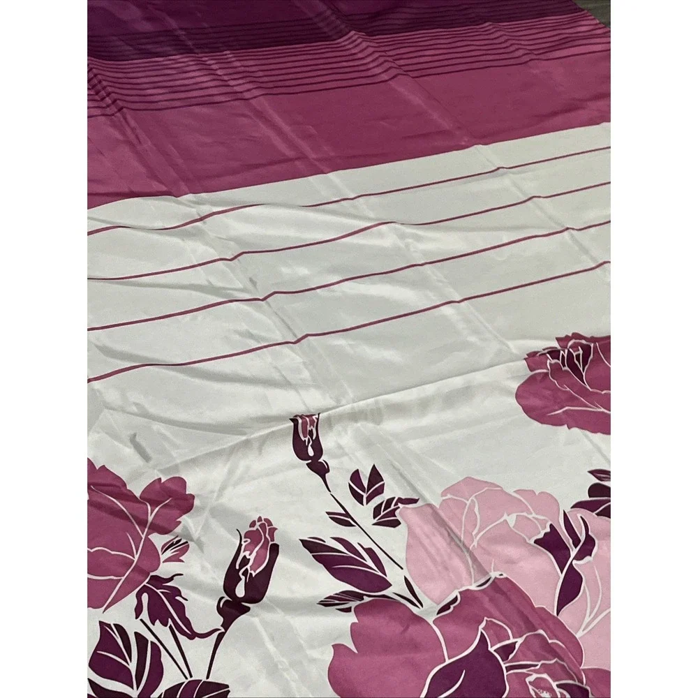 Primor Purple Floral Shower Curtain Flower Design 70x70 Bathroom Decor
